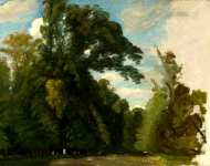 Paul Huet - Trees in the Park at Saint-Cloud